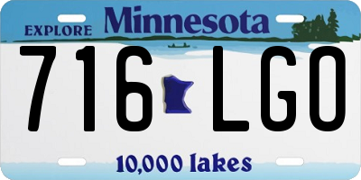 MN license plate 716LGO