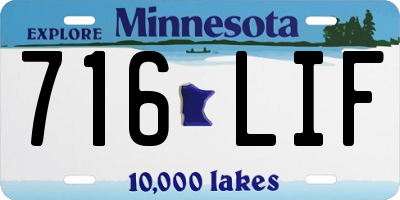 MN license plate 716LIF