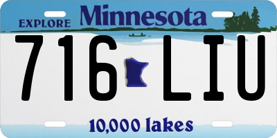 MN license plate 716LIU