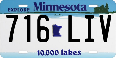 MN license plate 716LIV