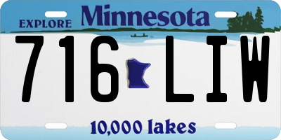 MN license plate 716LIW