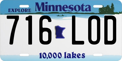 MN license plate 716LOD