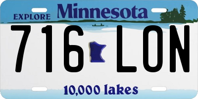 MN license plate 716LON