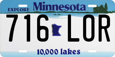 MN license plate 716LOR
