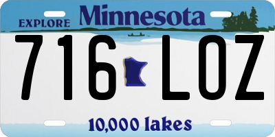 MN license plate 716LOZ