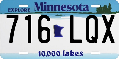 MN license plate 716LQX