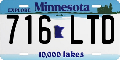 MN license plate 716LTD