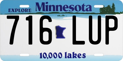 MN license plate 716LUP