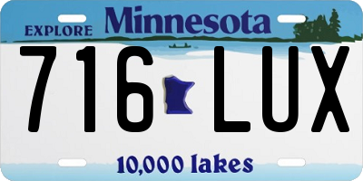 MN license plate 716LUX