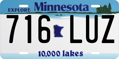 MN license plate 716LUZ