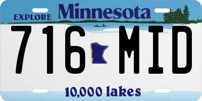 MN license plate 716MID