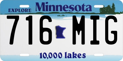 MN license plate 716MIG