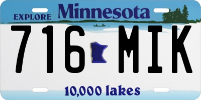 MN license plate 716MIK