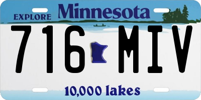 MN license plate 716MIV