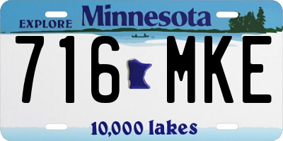 MN license plate 716MKE