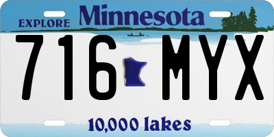 MN license plate 716MYX