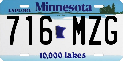 MN license plate 716MZG