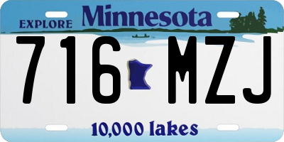 MN license plate 716MZJ