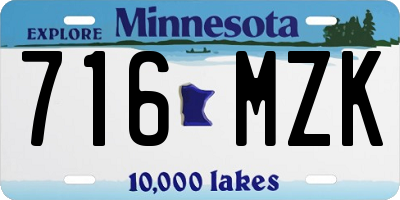 MN license plate 716MZK