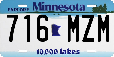 MN license plate 716MZM