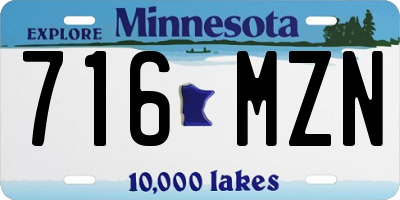 MN license plate 716MZN