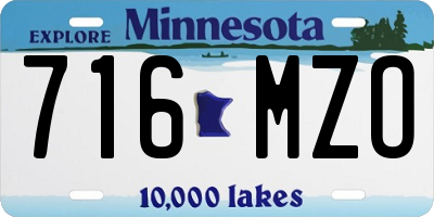MN license plate 716MZO