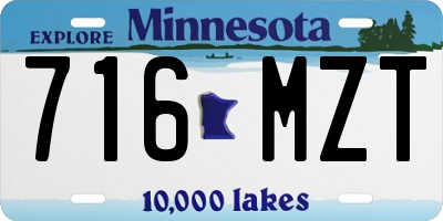 MN license plate 716MZT