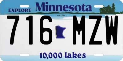 MN license plate 716MZW