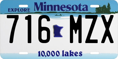 MN license plate 716MZX