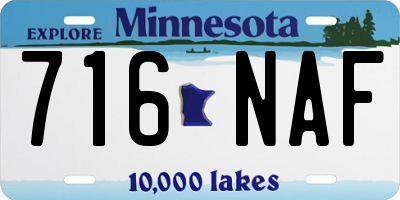 MN license plate 716NAF
