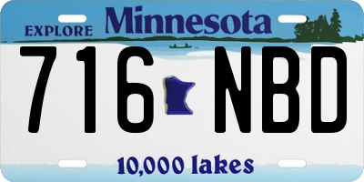 MN license plate 716NBD