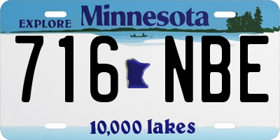 MN license plate 716NBE