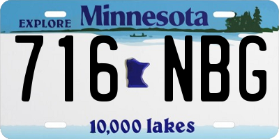 MN license plate 716NBG