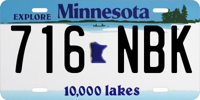MN license plate 716NBK