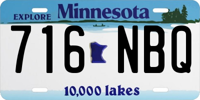 MN license plate 716NBQ