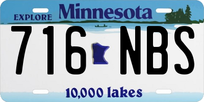 MN license plate 716NBS