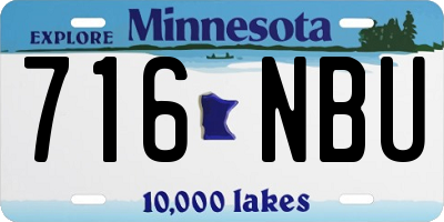MN license plate 716NBU