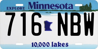 MN license plate 716NBW