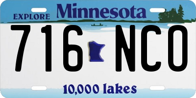 MN license plate 716NCO