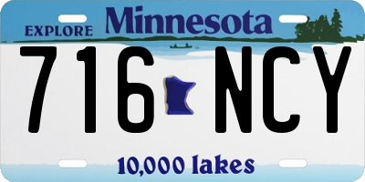 MN license plate 716NCY