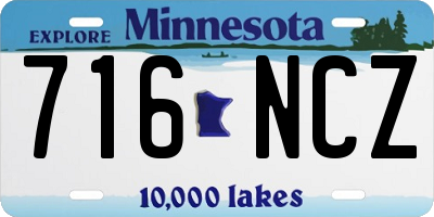 MN license plate 716NCZ