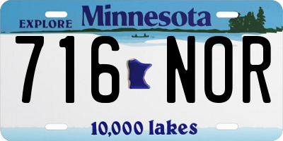 MN license plate 716NOR