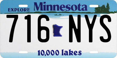 MN license plate 716NYS