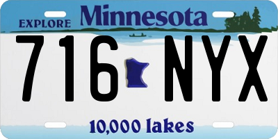 MN license plate 716NYX