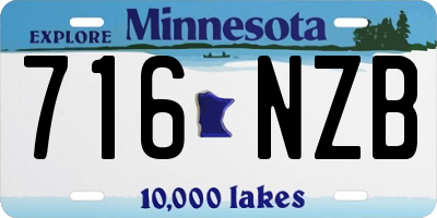 MN license plate 716NZB
