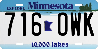 MN license plate 716OWK