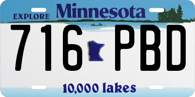 MN license plate 716PBD