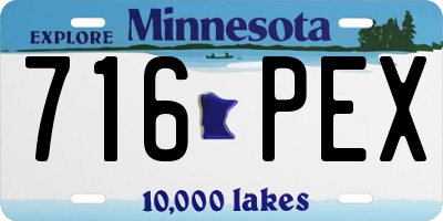 MN license plate 716PEX