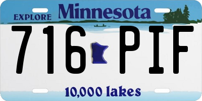 MN license plate 716PIF