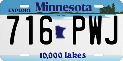 MN license plate 716PWJ